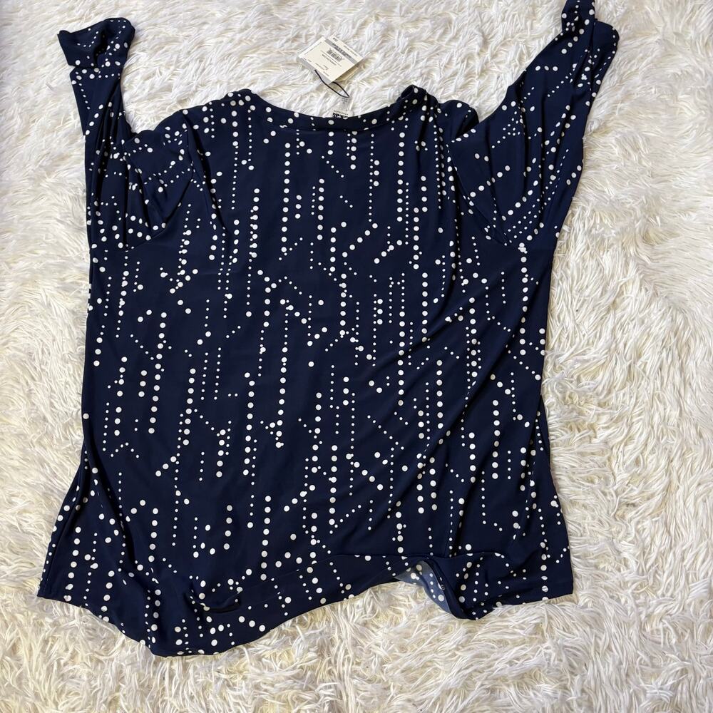 Anne Klein Women's Polka Dot Long Sleeve XL Blouse - Picture 3 of 3